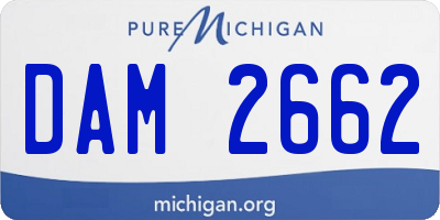 MI license plate DAM2662