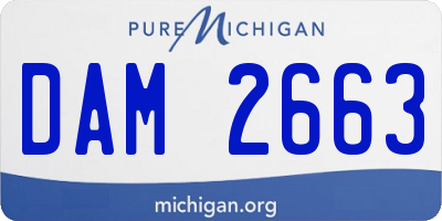 MI license plate DAM2663