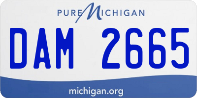 MI license plate DAM2665