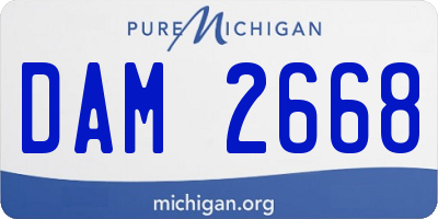 MI license plate DAM2668