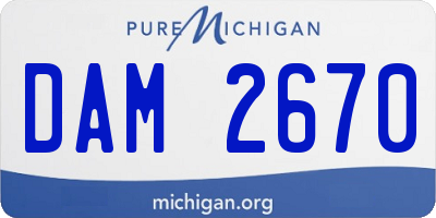 MI license plate DAM2670