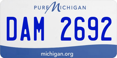MI license plate DAM2692