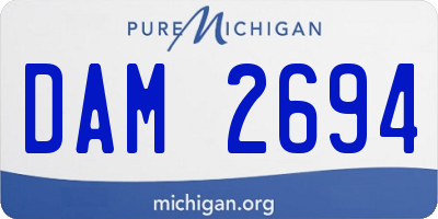 MI license plate DAM2694