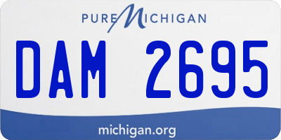 MI license plate DAM2695