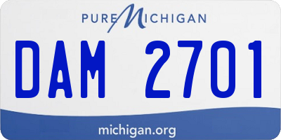 MI license plate DAM2701