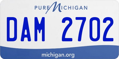 MI license plate DAM2702