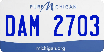 MI license plate DAM2703