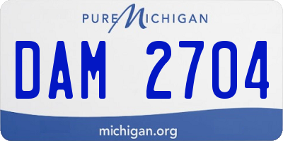 MI license plate DAM2704