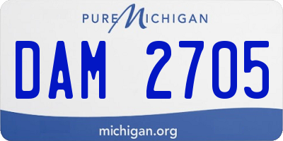 MI license plate DAM2705