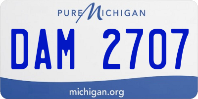 MI license plate DAM2707