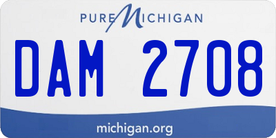 MI license plate DAM2708