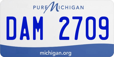 MI license plate DAM2709