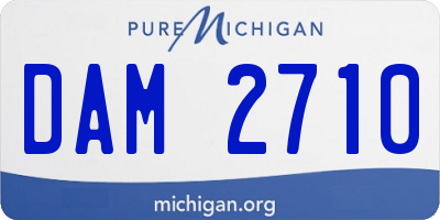 MI license plate DAM2710