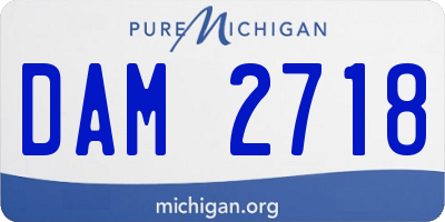MI license plate DAM2718