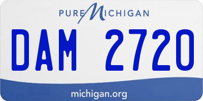 MI license plate DAM2720