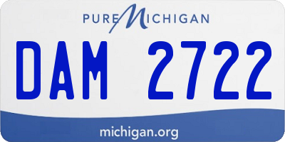 MI license plate DAM2722