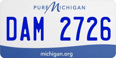 MI license plate DAM2726