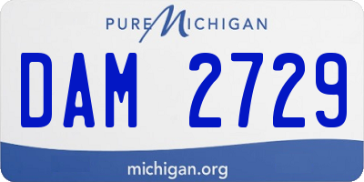 MI license plate DAM2729