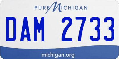 MI license plate DAM2733
