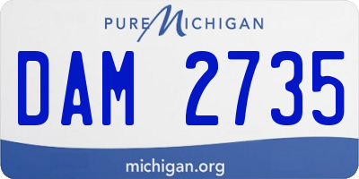 MI license plate DAM2735
