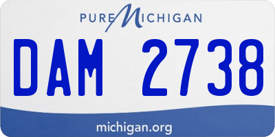 MI license plate DAM2738