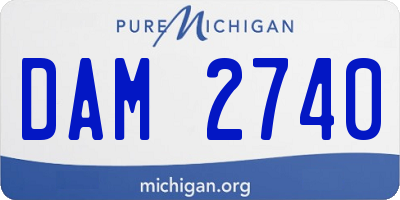 MI license plate DAM2740