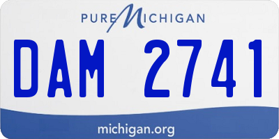 MI license plate DAM2741
