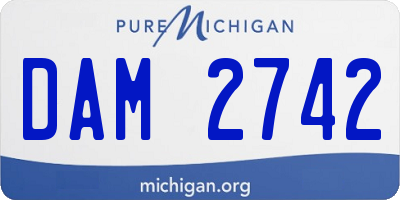 MI license plate DAM2742