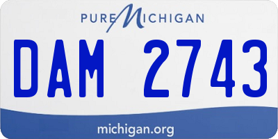 MI license plate DAM2743