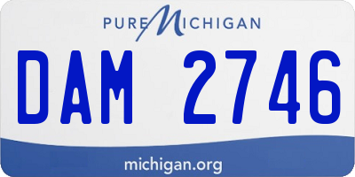 MI license plate DAM2746