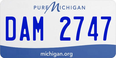 MI license plate DAM2747