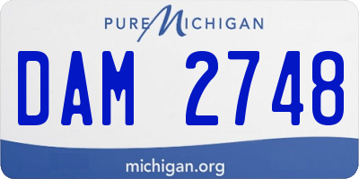 MI license plate DAM2748