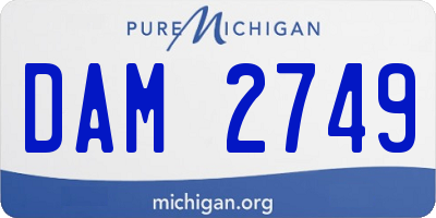 MI license plate DAM2749