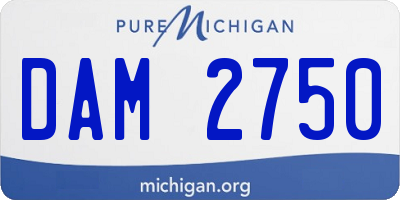 MI license plate DAM2750