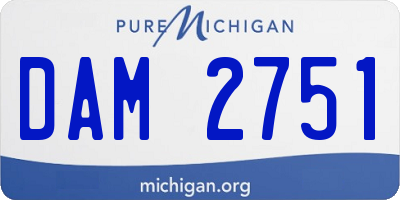 MI license plate DAM2751