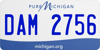MI license plate DAM2756