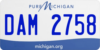 MI license plate DAM2758
