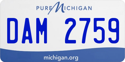 MI license plate DAM2759