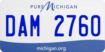 MI license plate DAM2760