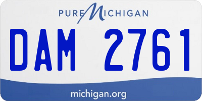 MI license plate DAM2761