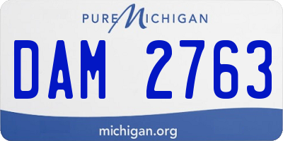 MI license plate DAM2763