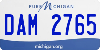 MI license plate DAM2765