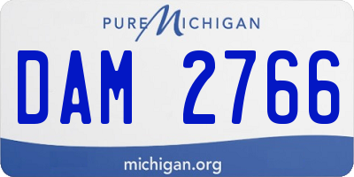 MI license plate DAM2766