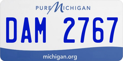 MI license plate DAM2767