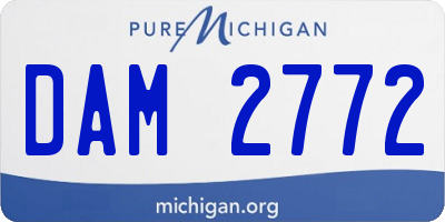 MI license plate DAM2772