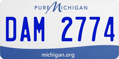 MI license plate DAM2774