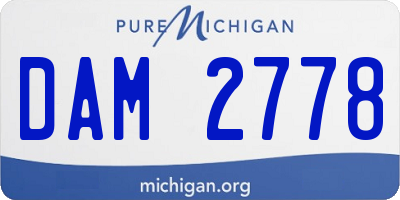 MI license plate DAM2778