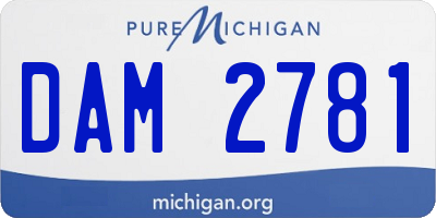 MI license plate DAM2781