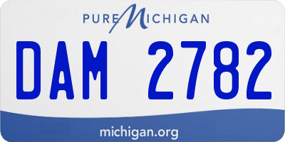 MI license plate DAM2782