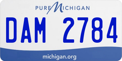 MI license plate DAM2784